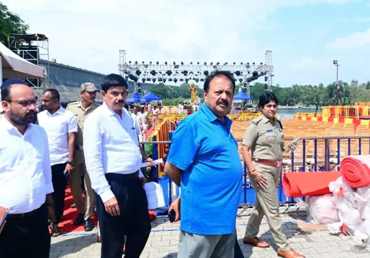 Minister reviews final preparations for Kaveri Arati event
