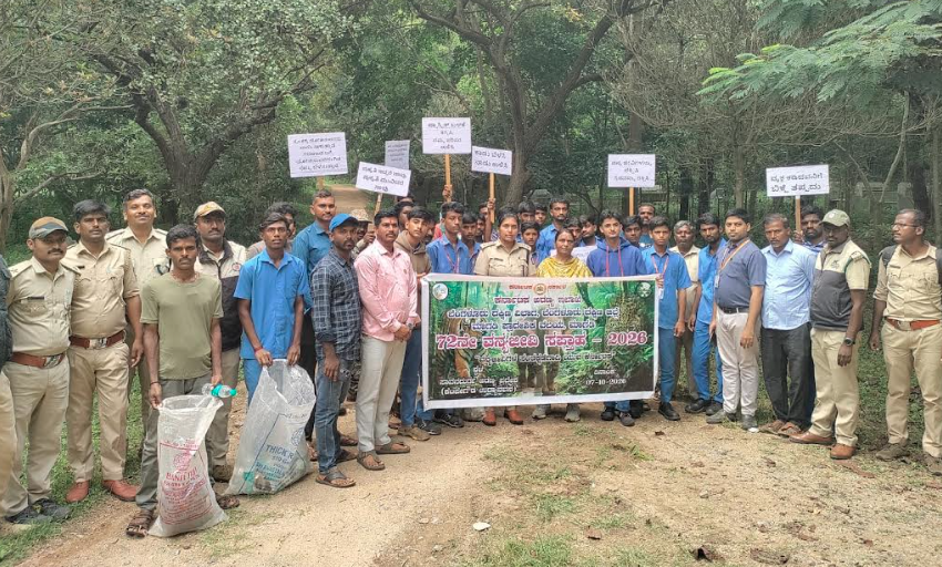 Youth lead plastic-free campaign at Savanadurga 