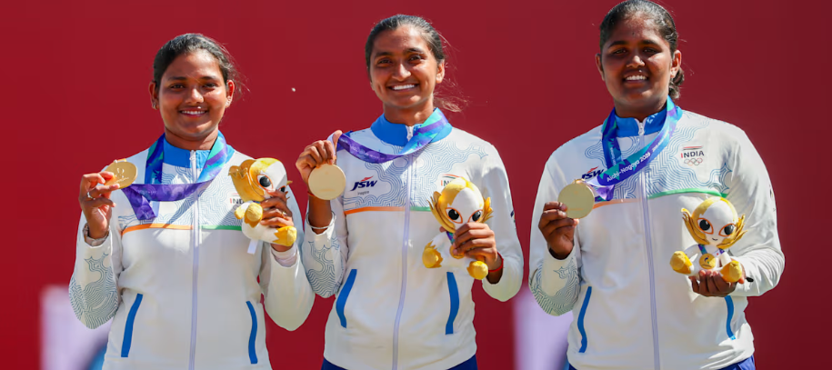 India women win historic recurve archery gold