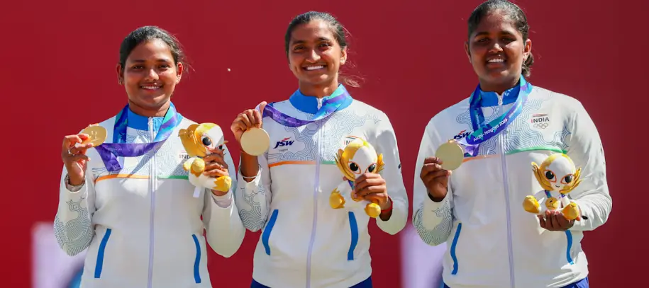 India women win historic recurve archery gold