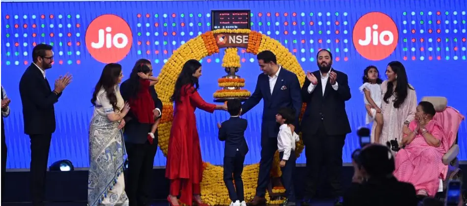 Jio platforms shares surge 21% on debut