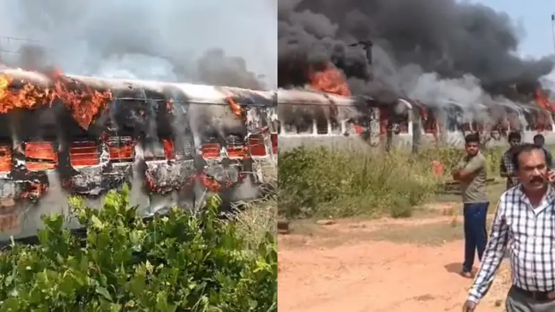 Fire damages three railway coaches at Rajanukunte yard