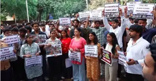 Satya Niketan collapse sparks student protests