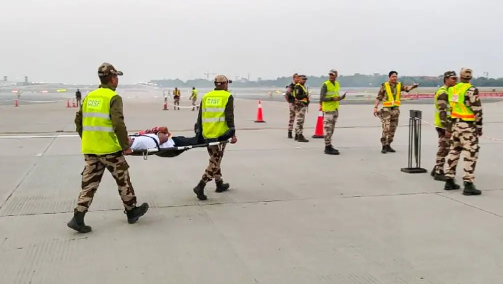 CISF holds air crash mock drill at Delhi airport