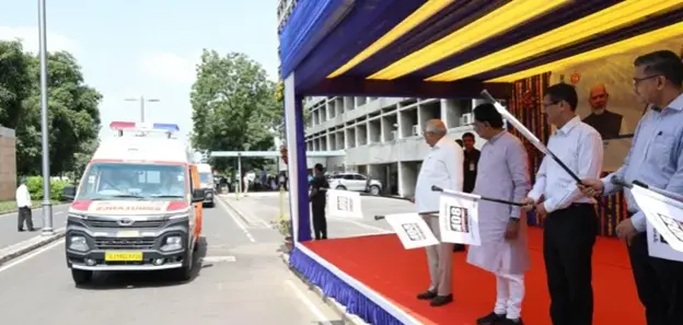 Gujarat CM launches health scheme, ambulances
