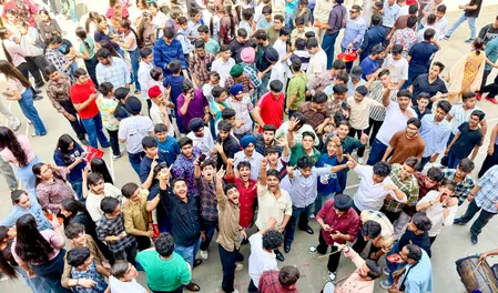 Students hit Jaipur streets in celebration