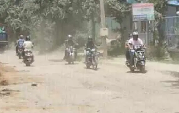 Gunjur Club House Road crumbles into dust, craters and chaos
