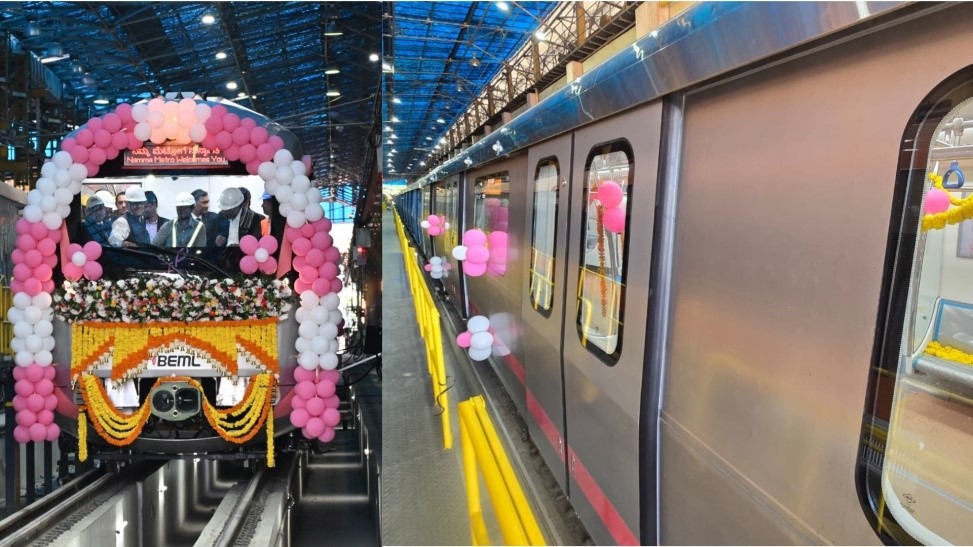 Prototype train rolled out for Namma Metro's Pink Line